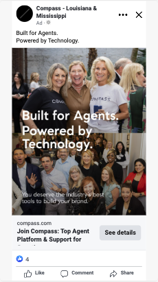Facebook ad preview: Built for Agents. Powered by Technology.